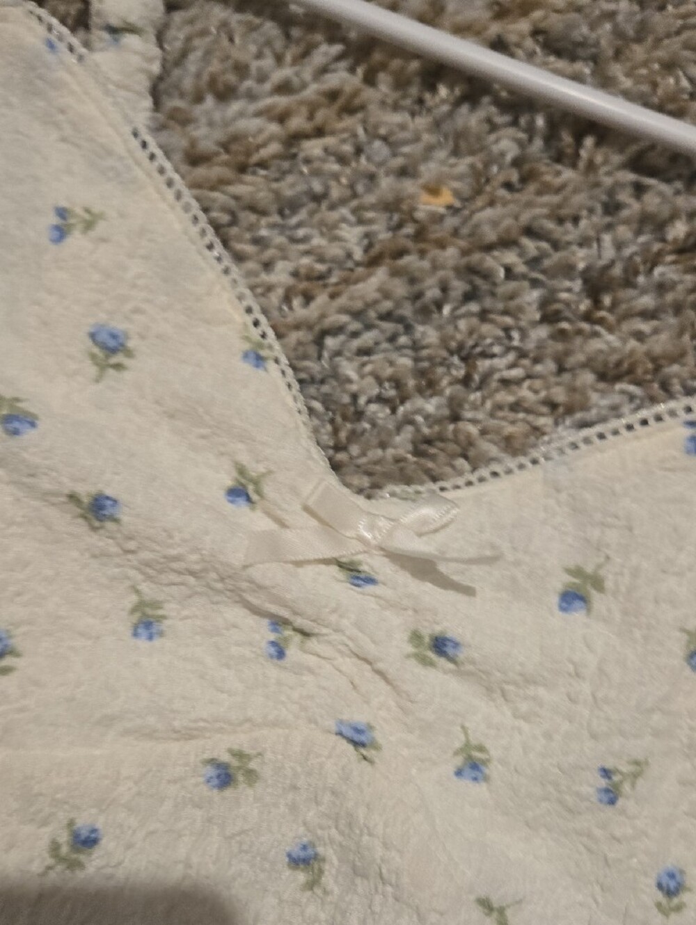 Madden Girl Cream Slip Dress with Blue Floral Print - Picture 7 of 7